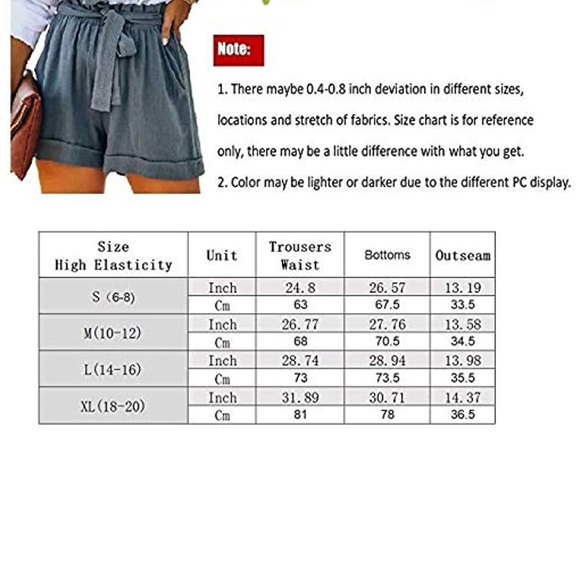 🆕Elastic Waist Side Pockets Ruffle Linen Shorts - Picture 3 of 3